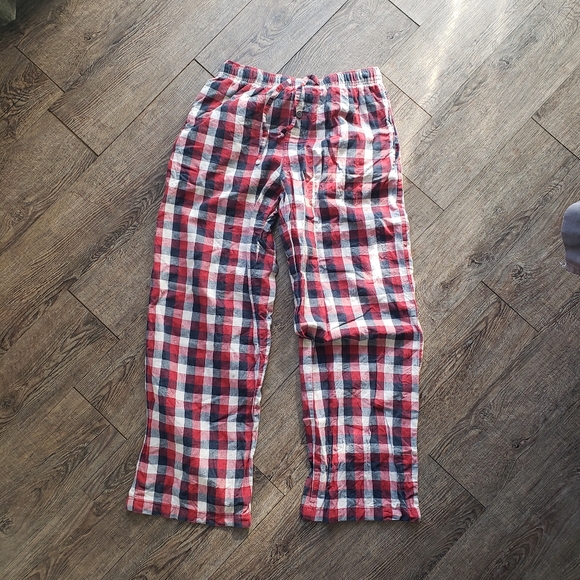 Merona Other - Merona mens size small red white blue plaid flannel pj lounge pants